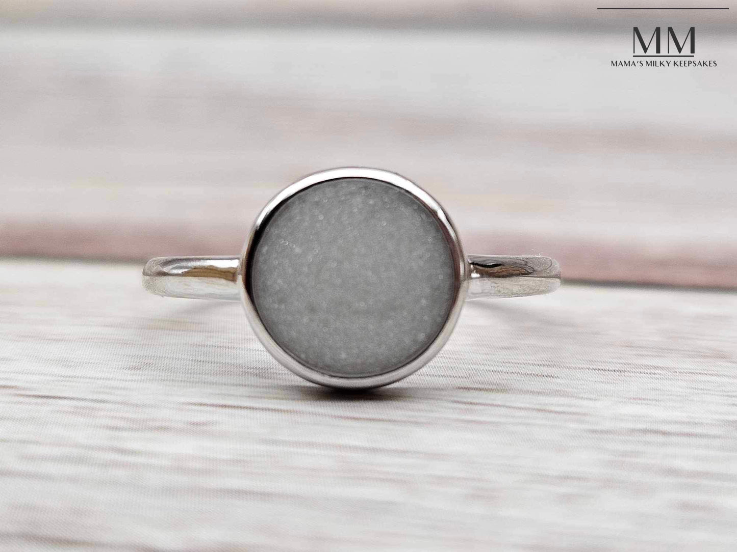 Breastmilk Round Ring, Cremation Round Ring, Keepsake Round Ring, Sterling Silver Round Ring, Hair Ring, Ash Ring, Umbilical Cord Ring, BreastmilkJewelry Round Ring, DIY Round Ring