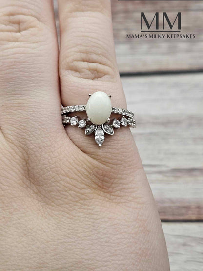 Breastmilk Oval Ring, Cremation Oval Ring, Keepsake Oval Ring, Sterling Silver Oval Ring, Hair Oval Ring, Ash Oval Ring, Umbilical Cord Oval Ring, BreastmilkJewelry Oval Ring