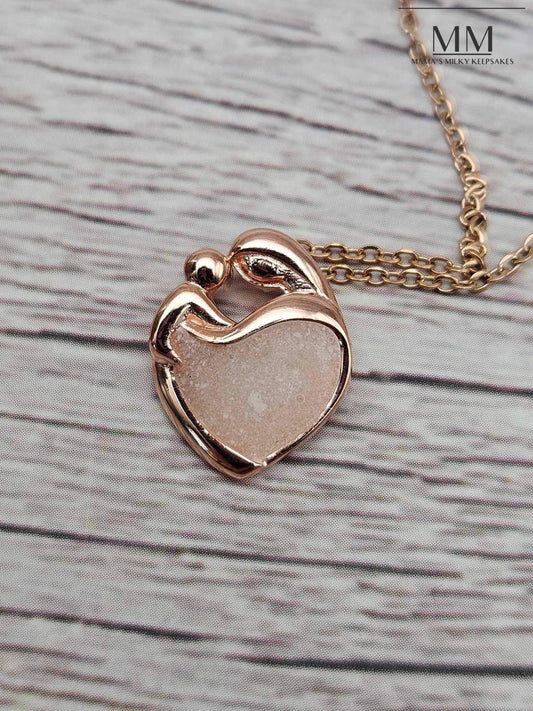 Mothers Heart Pendant Solid 14k Gold