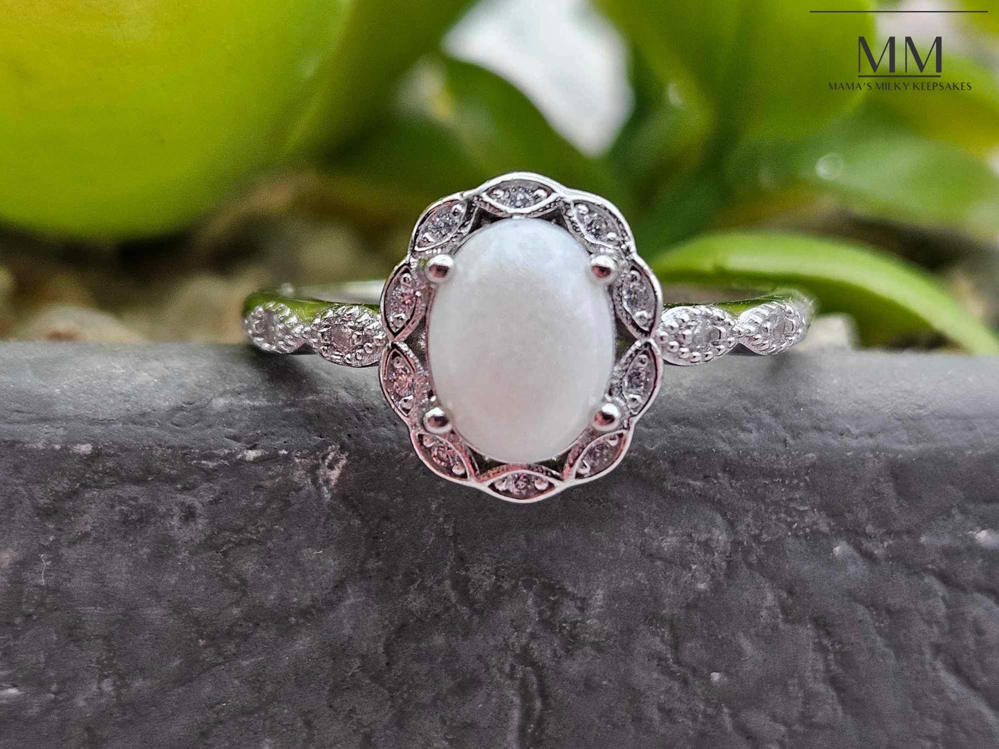 Breastmilk Oval Ring Cremation Oval Ring, Keepsake Oval Ring, Sterling Silver Oval Ring, Hair Oval Ring, Ash Oval Ring, Umbilical Cord Oval Ring, BreastmilkJewelry Oval Ring