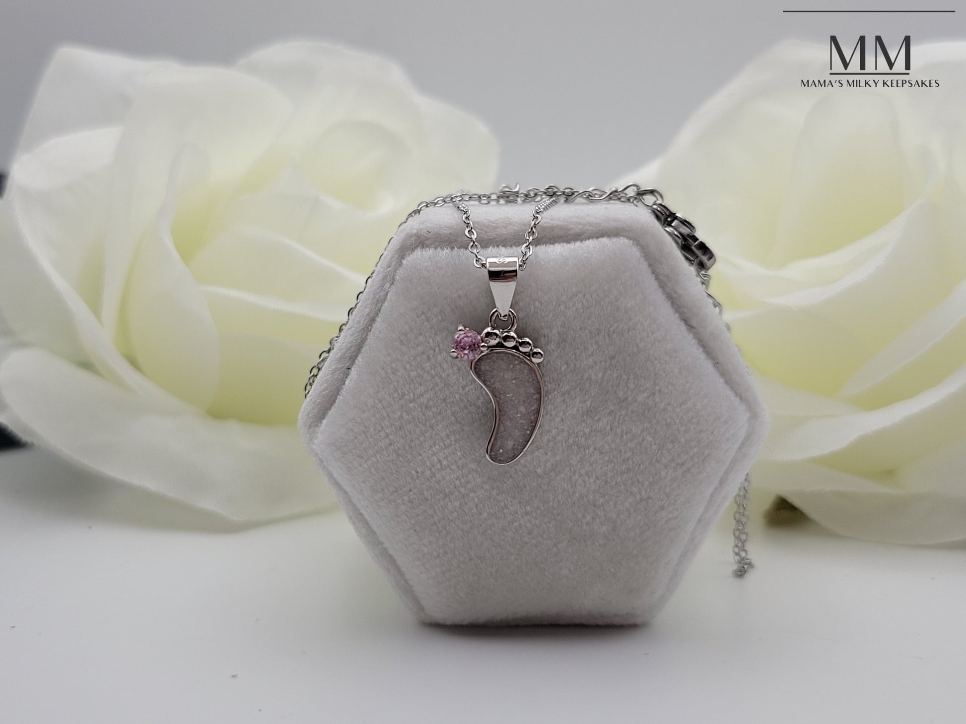 Breastmilk footprint Pendant, Cremation footprint Pendant, Keepsake footprint Pendant, Sterling Silver footprint Pendant, Hair footprint Pendant, Ash footprint Pendant, Umbilical Cord footprint Pendant, BreastmilkJewelry footprint Pendant