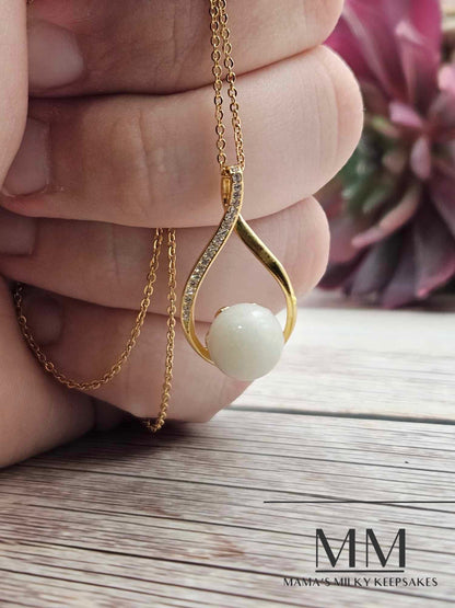 Golden Infinity Pearl Necklace