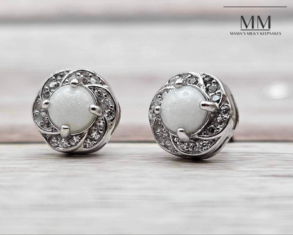 Breastmilk Round Earrings, Cremation Round Earrings, Keepsake Round Earrings, Sterling Silver Round Earrings, Hair Round Earrings, Ash Round Earrings, Umbilical Cord Round Earrings, BreastmilkJewelry Round Earrings