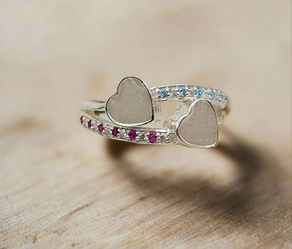 Twisted Double Heart Ring