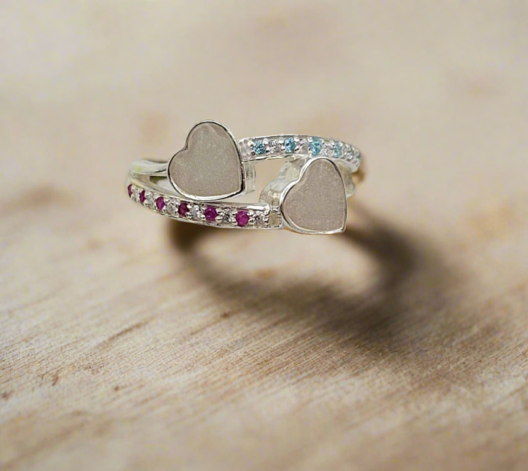 Twisted Double Heart Ring