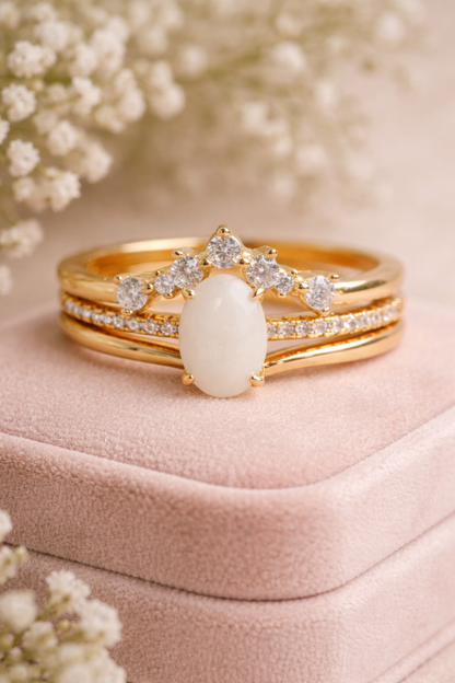 Posie Oval Triple Stacking Ring