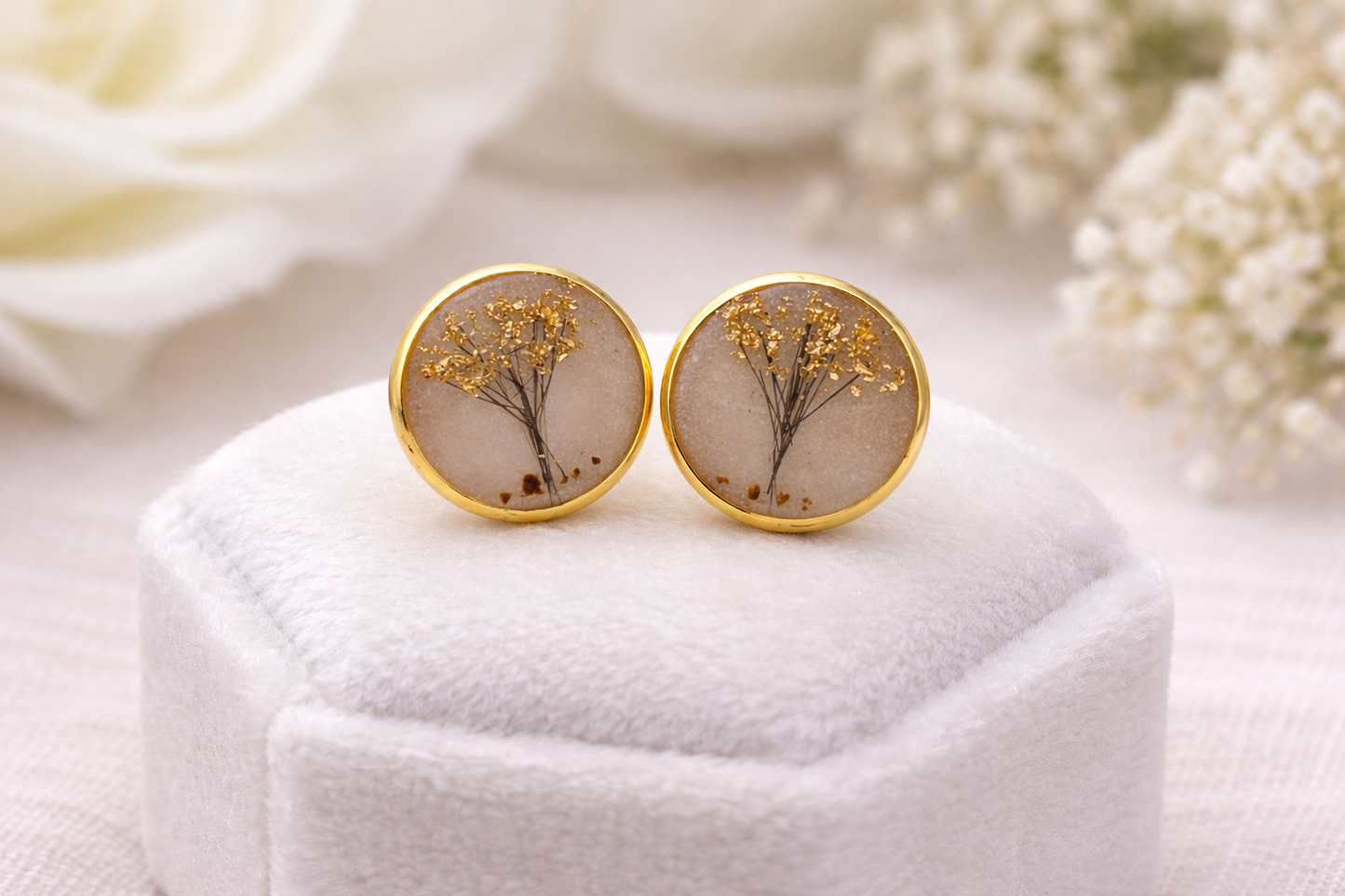 Baby Hair Tree of Life Studded Earrings