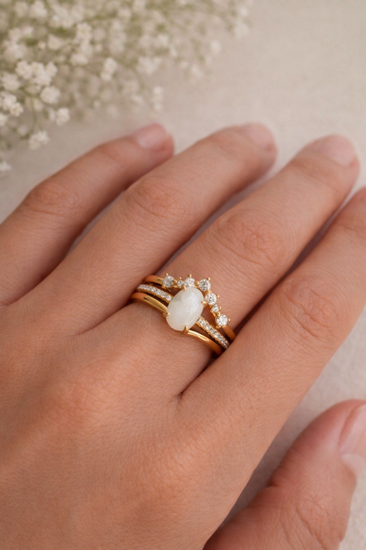 Posie Oval Triple Stacking Ring