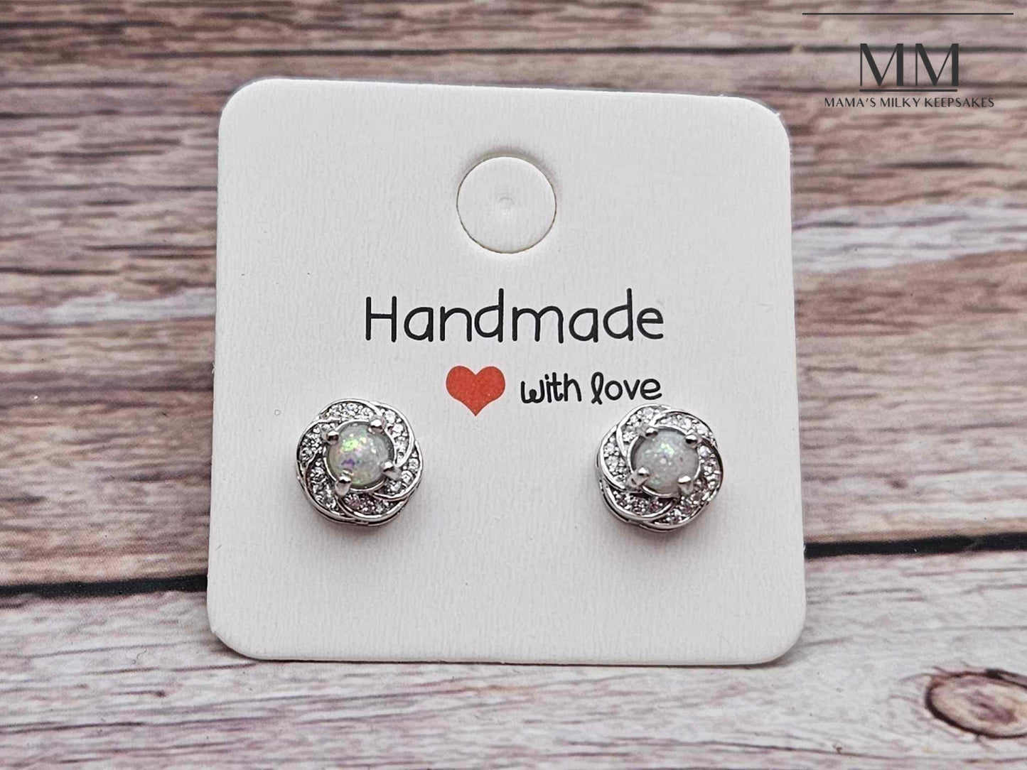 Breastmilk Round Earrings, Cremation Round Earrings, Keepsake Round Earrings, Sterling Silver Round Earrings, Hair Round Earrings, Ash Round Earrings, Umbilical Cord Round Earrings, BreastmilkJewelry Round Earrings