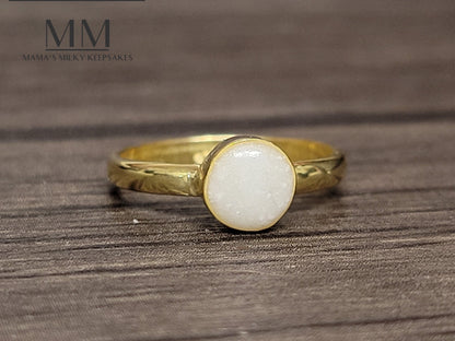 Breastmilk Round Ring, Cremation Round Ring, Keepsake Round Ring, Sterling Silver Round Ring, Hair Ring, Ash Ring, Umbilical Cord Ring, BreastmilkJewelry Round Ring, Solid Gold Round Ring