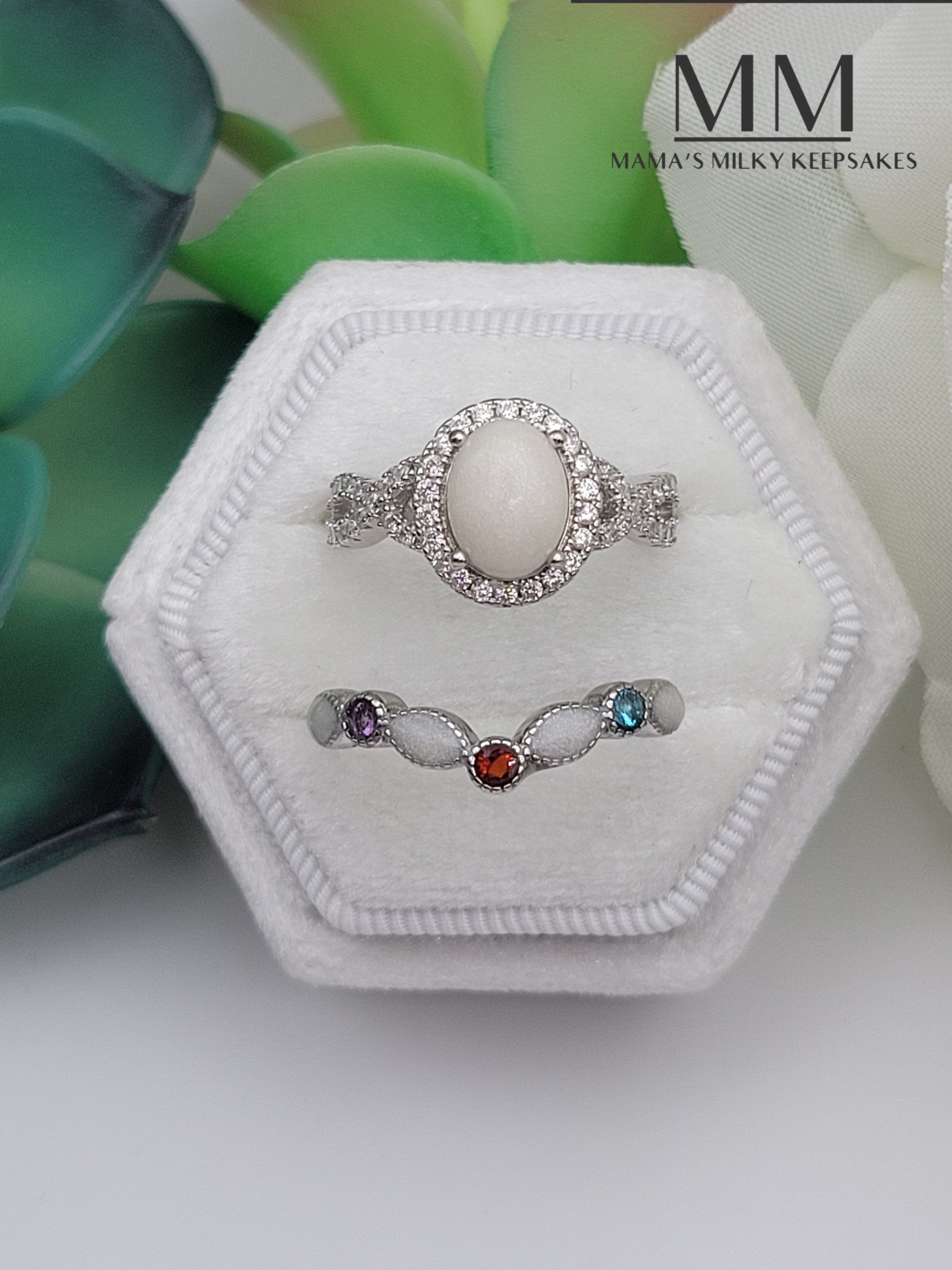Breastmilk Oval Ring Set, Cremation Oval Ring Set, Keepsake Oval Ring Set, Sterling Silver Oval Ring Set, Hair Oval Ring Set, Ash Oval Ring Set, Umbilical Cord Oval Ring Set, BreastmilkJewelry Oval Ring Set DIY Oval Ring Set