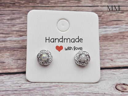 Breastmilk Round Earrings, Cremation Round Earrings, Keepsake Round Earrings, Sterling Silver Round Earrings, Hair Round Earrings, Ash Round Earrings, Umbilical Cord Round Earrings, BreastmilkJewelry Round Earrings