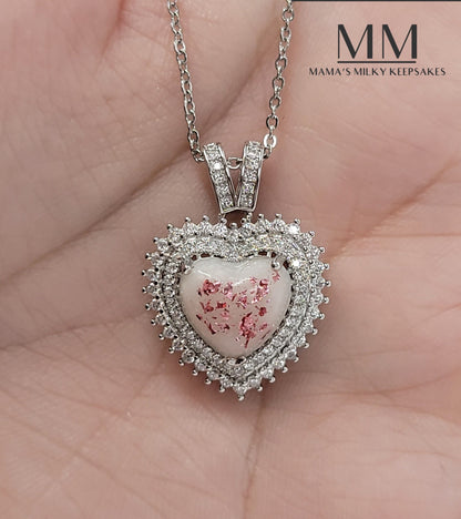 Breastmilk Heart Pendant, Cremation Heart Pendant, Keepsake Heart Pendant, Sterling Silver Heart Pendant, Hair Heart Pendant, Ash Heart Pendant, Umbilical Cord Heart Pendant, BreastmilkJewelry Heart Pendant