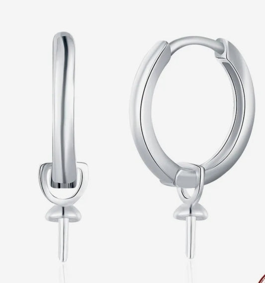 Hanging Pearl Endless Hoop Earrings