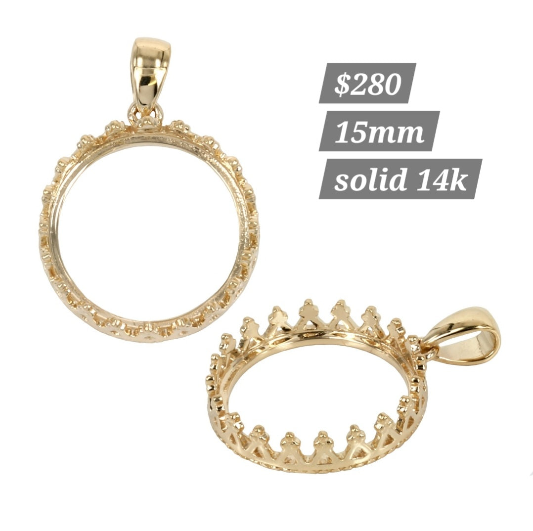 Crown Pendant 14k