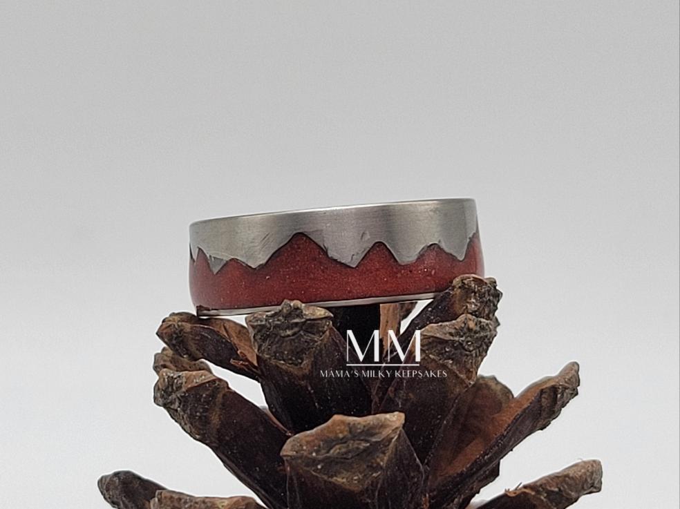 Breastmilk Mens Ring Cremation Mens Ring, Keepsake Mens Ring, Sterling Silver Mens Ring, Hair Mens Ring, Ash Mens Ring, Umbilical Cord Mens Ring, BreastmilkJewelry Mens Ring