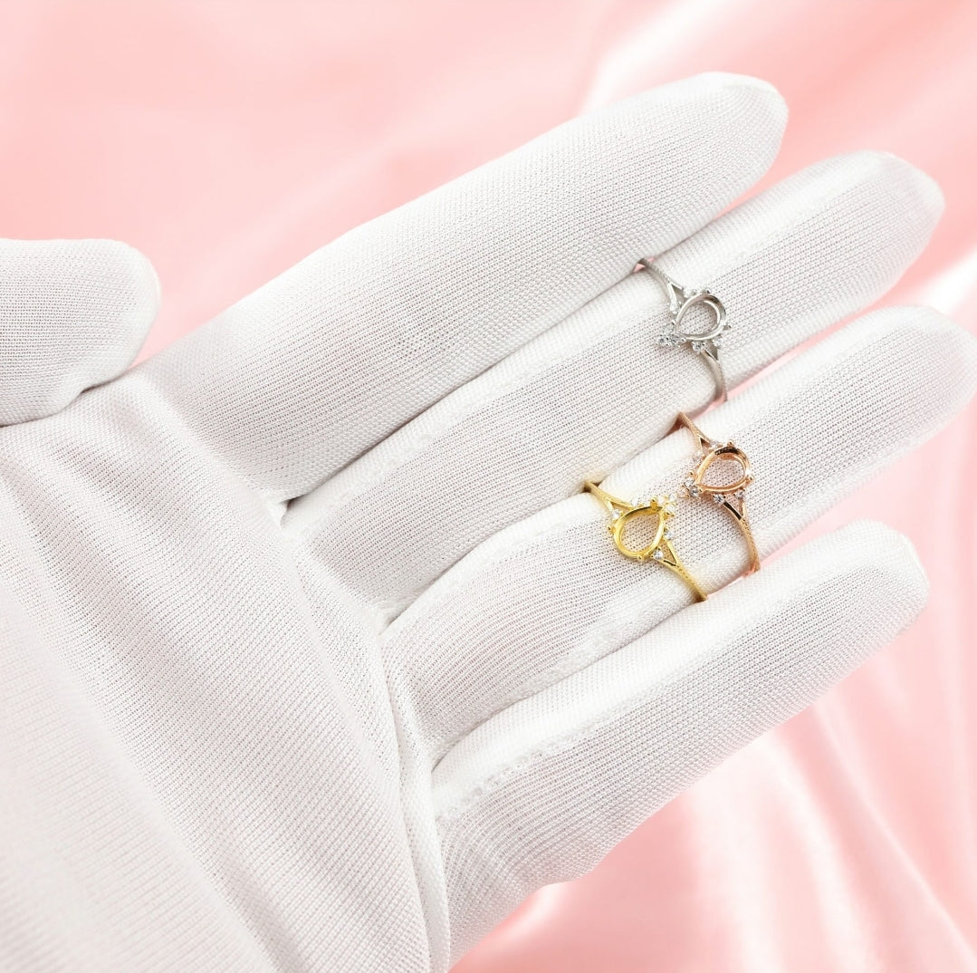 Breastmilk Pear Ring Cremation Pear Ring, Keepsake Pear Ring, Sterling Silver Pear Ring, Hair Pair Ring, Ash Pear Ring, Umbilical Cord Pear Ring, BreastmilkJewelry Pear Ring