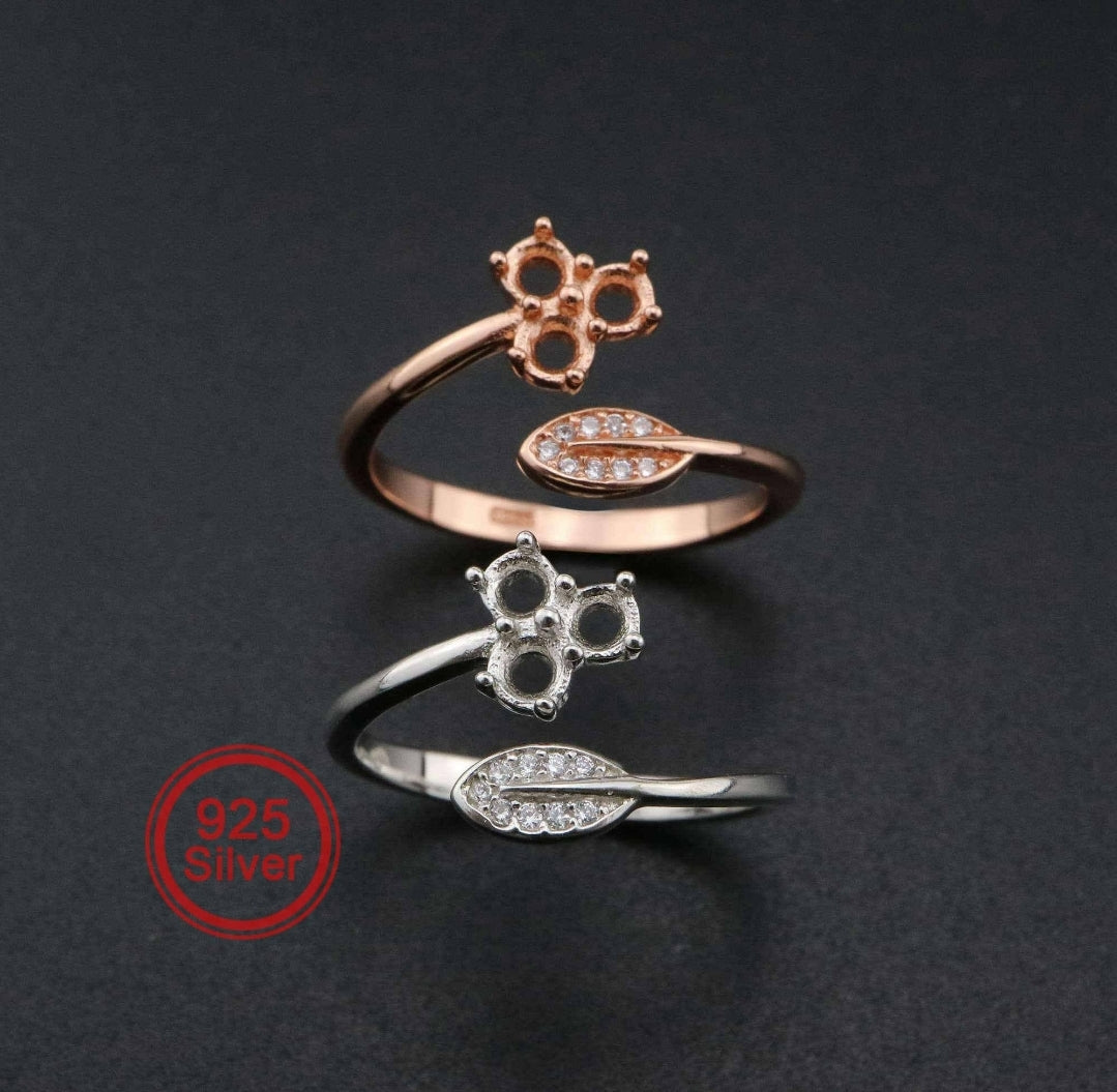 Violet Three Stone Ring